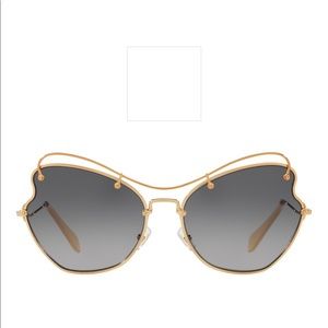 👓 MiuMiu butterfly gold sunglasses pale gold new